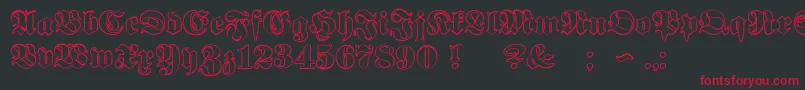 Шрифт ProclamateOutline – красные шрифты на чёрном фоне