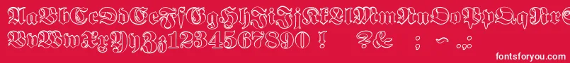 ProclamateOutline-Schriftart – Weiße Schriften auf rotem Hintergrund