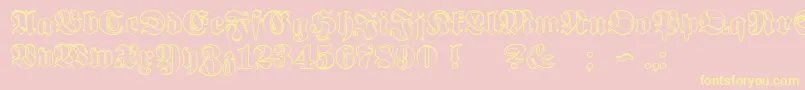 ProclamateOutline-Schriftart – Gelbe Schriften auf rosa Hintergrund