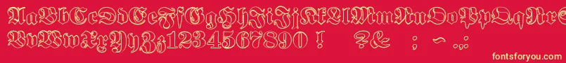 ProclamateOutline Font – Yellow Fonts on Red Background