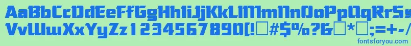 CorneredRegular Font – Blue Fonts on Green Background