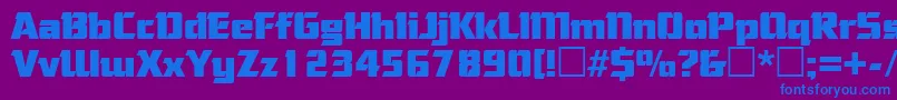 CorneredRegular Font – Blue Fonts on Purple Background