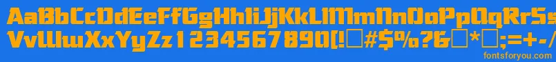 CorneredRegular Font – Orange Fonts on Blue Background