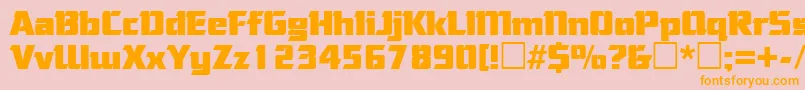 CorneredRegular Font – Orange Fonts on Pink Background