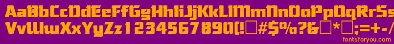 CorneredRegular Font – Orange Fonts on Purple Background