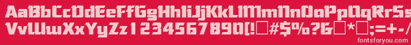 CorneredRegular Font – Pink Fonts on Red Background