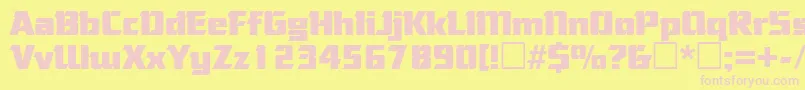 CorneredRegular Font – Pink Fonts on Yellow Background