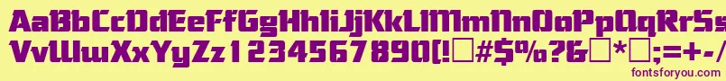 CorneredRegular Font – Purple Fonts on Yellow Background