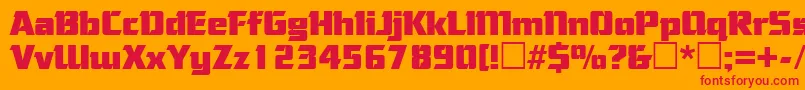 CorneredRegular Font – Red Fonts on Orange Background