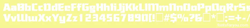 CorneredRegular Font – White Fonts on Yellow Background