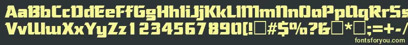 CorneredRegular Font – Yellow Fonts on Black Background