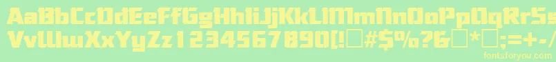 CorneredRegular Font – Yellow Fonts on Green Background