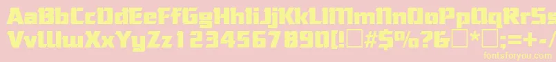 CorneredRegular Font – Yellow Fonts on Pink Background