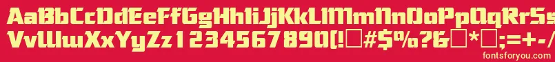 CorneredRegular Font – Yellow Fonts on Red Background