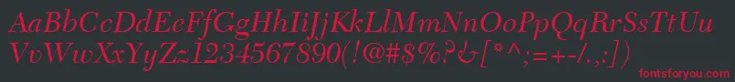 TycoonSsiItalic Font – Red Fonts on Black Background