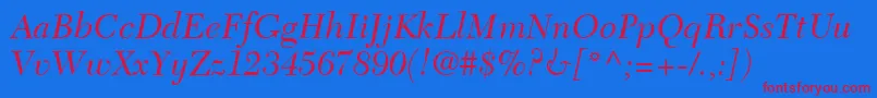 TycoonSsiItalic Font – Red Fonts on Blue Background