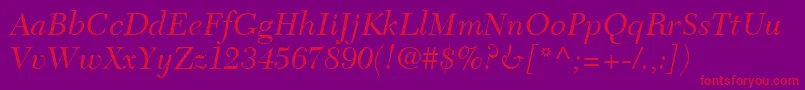 TycoonSsiItalic Font – Red Fonts on Purple Background