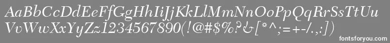 フォントTycoonSsiItalic – 灰色の背景に白い文字