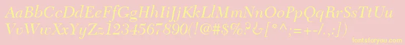 TycoonSsiItalic Font – Yellow Fonts on Pink Background