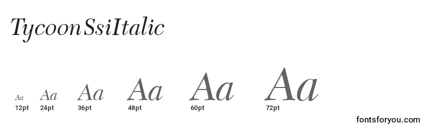 Размеры шрифта TycoonSsiItalic