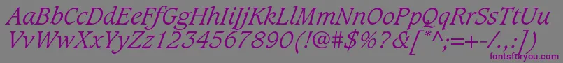 CaxtonstdLightitalic Font – Purple Fonts on Gray Background