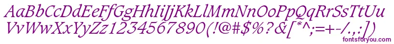 CaxtonstdLightitalic Font – Purple Fonts on White Background