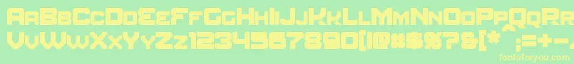 Weitere Informationen zur AmuroBold-Schriftart AmuroBold-Schriftart – Gelbe Schriften auf grünem Hintergrund