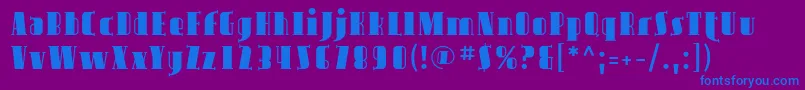Czcionka Avond01 – niebieskie czcionki na fioletowym tle