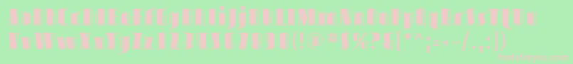 Fonte Avond01 – fontes rosa em um fundo verde