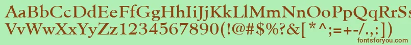 MinisterLtBook Font – Brown Fonts on Green Background