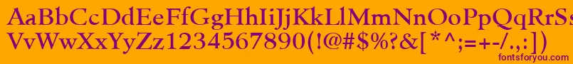 MinisterLtBook Font – Purple Fonts on Orange Background