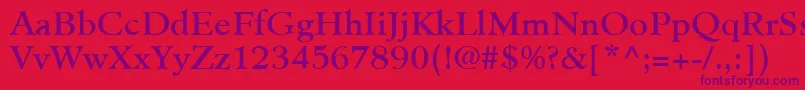 MinisterLtBook Font – Purple Fonts on Red Background