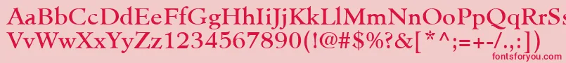 MinisterLtBook Font – Red Fonts on Pink Background