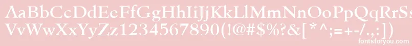 フォントMinisterLtBook – ピンクの背景に白い文字