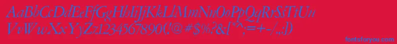 AmsterdamerGaramontItalic Font – Blue Fonts on Red Background