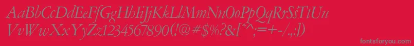 AmsterdamerGaramontItalic Font – Gray Fonts on Red Background