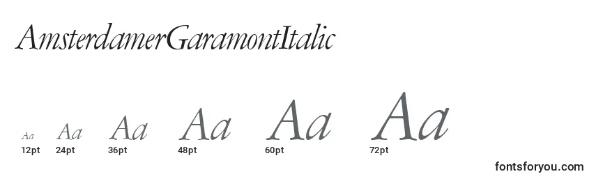 Размеры шрифта AmsterdamerGaramontItalic
