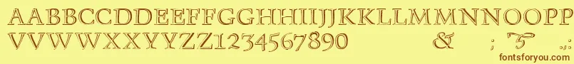 Monument Font – Brown Fonts on Yellow Background