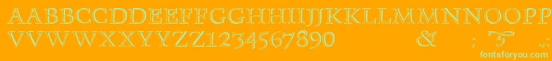 Monument Font – Green Fonts on Orange Background