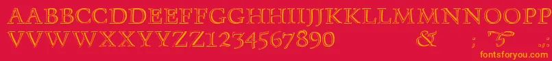 Monument Font – Orange Fonts on Red Background