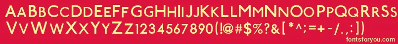 Tubestn Font – Yellow Fonts on Red Background