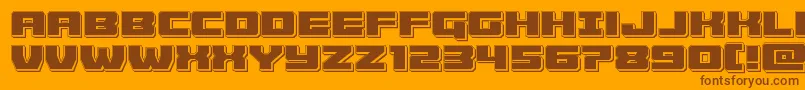 フォントCruiserfortresspunch – オレンジの背景に茶色のフォント