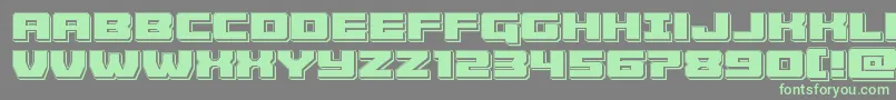 Cruiserfortresspunch-Schriftart – Grüne Schriften auf grauem Hintergrund