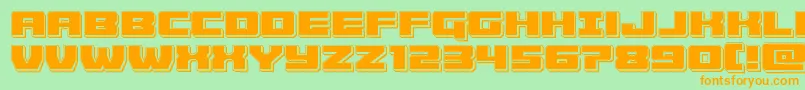 Шрифт Cruiserfortresspunch – оранжевые шрифты на зелёном фоне