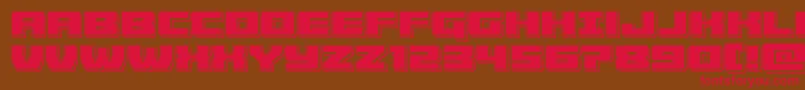 Cruiserfortresspunch-Schriftart – Rote Schriften auf braunem Hintergrund