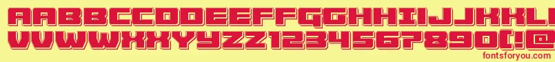 フォントCruiserfortresspunch – 赤い文字の黄色い背景