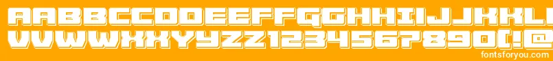 Cruiserfortresspunch-Schriftart – Weiße Schriften auf orangefarbenem Hintergrund
