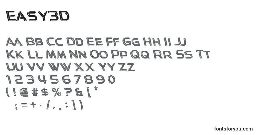 Easy3D-fontti – aakkoset, numerot, erikoismerkit