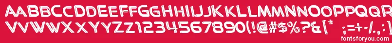 Easy3D-Schriftart – Weiße Schriften auf rotem Hintergrund