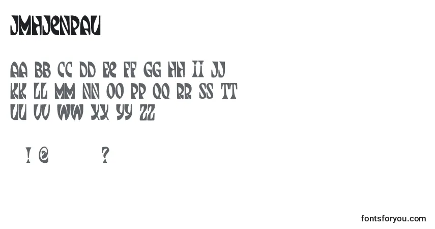 A fonte JmhJenpau – alfabeto, números, caracteres especiais